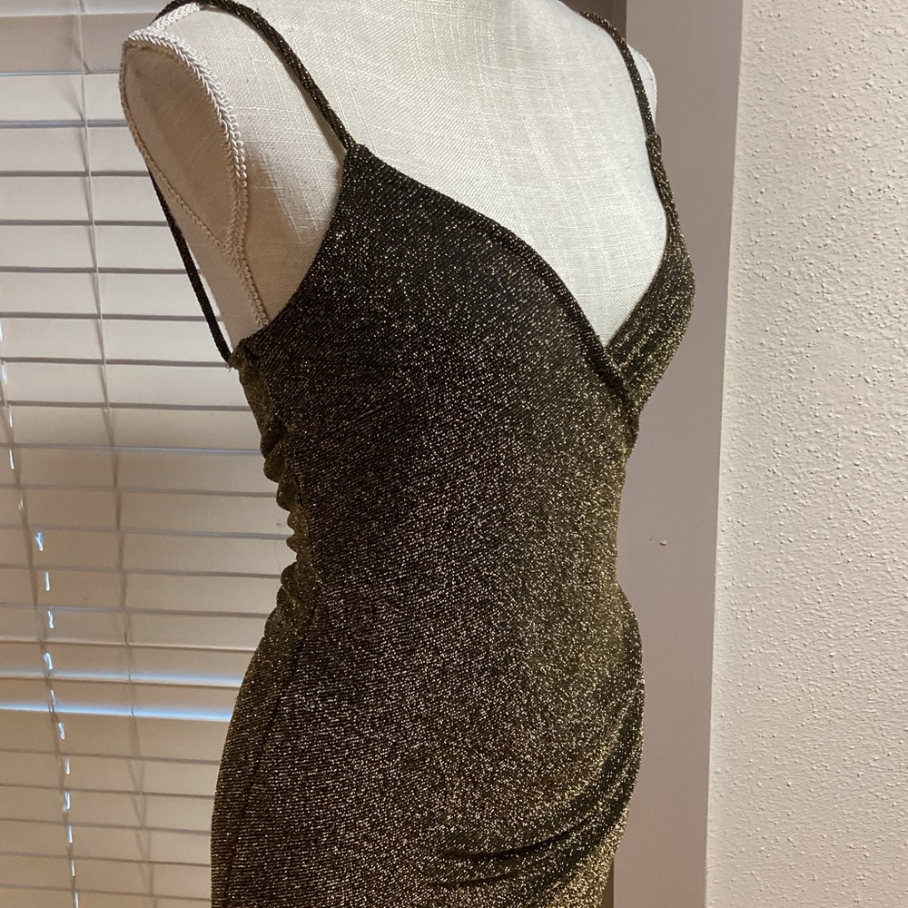 Mind Code Gold Mini Dress - Picture 5 of 8